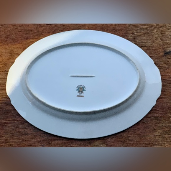 Vintage Discontinued Noritake DIMITY Gold Trim Lug Handled Oval Serving Plate - Picture 8 of 16
